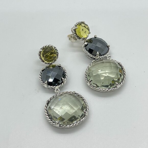 David Yurman Three-Tier Chatelaine Round Drop Earrings